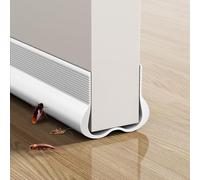 Guarnizione per porta, paraspifferi per porte, 93 cm, autoadesiva, per porta inferiore, paraspifferi ritagliabile, per porte, porte, per isolamento acustico, protezione dal freddo (bianco)