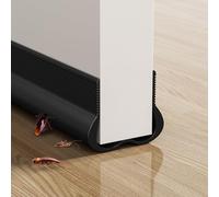 Guarnizione per porta, paraspifferi per porte, 93 cm, autoadesiva, per porte inferiori, paraspifferi ritagliabili, per porte, per isolamento acustico, protezione dal freddo (nero)