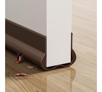 Guarnizione per porta, paraspifferi ritagliabili, 93 cm, autoadesivi, per porte inferiori, isolamento acustico, protezione dal freddo (marrone)