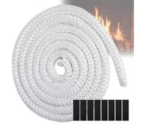Guarnizione per Porta Stufa, GeeRic Φ10mm*2.5m Guarnizione per Camino+8 Nastri per Alte Temperature Fibra di Corda Ignifugo Guarnizione Isolante in Fibra per Stufe/Tubo di Forno/Caminetto/Camino