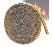 Guarnizione per Porta Stufa, GeeRic 3mm*10mm*2.5m Guarnizione per Camino Autoadesivo Alte Temperature Fibra di Corda Ignifugo Guarnizione Isolante in Fibra per Stufe/Tubo di Forno/Caminetto/Camino