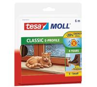 TESA 05463 BR - Guarnizione in gomma tesamoll®, Profilo a E, 6 m, marrone
