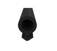 Guarnizione per telaio e battitoio finestra, guarnizione a tubo, in plastica, per finestra in alluminio, Nero