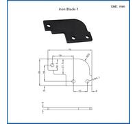 Guarnizione piatta nera in ferro, cerniera for ferramenta, connettore for mobili, attrezzatura industriale, scatola di distribuzione, armadio(Iron-1)