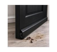 Guarnizione Porta Discesa Automatica Nera Striscia Fonoassorbente Alluminio | La Spazzatrice Sottoporta Autoadesiva Blocca Spifferi, Rumore, Polvere(1pcs-L open,L 38"/97cm)