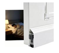 Guarnizione Porta Inferiore Alluminio, Battente Auto Montaggio Superficiale | Paraspifferi Adesivo, Protezione Antivento, Facile Da Tagliare E Installare(White-L open,L 39"/100cm)