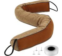 guarnizione porta Silent Door Sealing Strip Windproof Stopper Guard Rain Weatherstrip Noise Reduction Insulator Sealer Home Block Light(Camel)