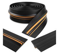 Guarnizione soglia porta garage guarnizione inferiore in gomma guarnizione universale per porta resistente alle intemperie per porte di garage e magazzini (90mm×12mm×5m, Nero)