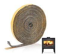 Guarnizione Stufa a Legna, 4m × 10mm × 3mm Guarnizione Autoadesiva Inserto Camino a Legna, Guarnizioni in Fibra di Vetro per Stufa Camino Porta del Forno, Resistente al Calore 550 Gradi Celsius