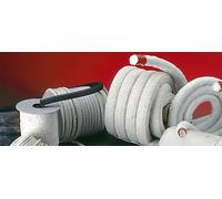 Guarnizione stufa, camino, in fibra di vetro 8 x 8 mm - tricotee IMBOTTITA bianca treccia