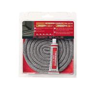 Guarnizione termica alte temperature per stufa 2,5 mt camino caldaia corda con adesivo (mm 12)