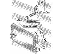 Guarnizione tubo radiatore aria RINGAH-002 FEBEST per SKODA VW AUDI SEAT