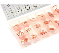 Set 220 Rondelle Rame Assortite 16 Misure con Scatola Tenuta Guarnizioni
