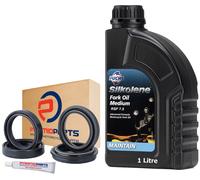 Pyramid Parts - Guarnizioni forcella per Suzuki VL125 VL250 LC - Parapolvere e Olio Silkolene