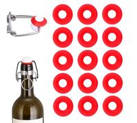 Guarnizioni Grolsch in silicone rosso da 25 pezzi, guarnizioni per bottiglie con tappo ribaltabile oscillante da 0,23 x 0,94 pollici, anti-perdita ad alta pressione rondelle