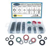 Guarnizioni per compressori per sistema A/C, kit di guarnizioni per porta compressore aria condizionata, 60 pezzi, assortimento di guarnizioni saldate