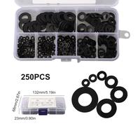 Guarnizioni per lavatrice 250pz Set Assortimento Piatto Nero Kit 7 Misure Rip