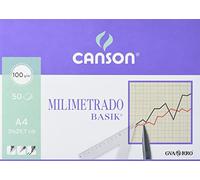 Guarro Canson 200402861 Carta Millimetrata A4, Blocchetto 50 Fogli