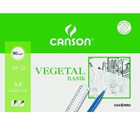 Guarro Canson 200407621 Confezione 12 Fogli A4, Carta Vegetale