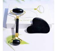 Guasha, rullo for il viso, strumenti for la cura della pelle del rullo di bellezza, strumenti for il massaggio guasha del viso Strumenti Gua Sha for Face Body SPA, pietra di giada naturale originale a