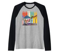 Guatemala Antigua Quetzal Chapin Café Semana Santa Retro Maglia con Maniche Raglan