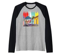Guatemala Antigua Quetzal Chapin Café Semana Santa Retro Maglia con Maniche Raglan