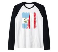 Guatemala Austria Mezza Bandiera Guatemala Patrimonio Austriaco Maglia con Maniche Raglan