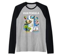 Guatemala Uccello Quetzal Bandiera guatemalteca Patrimonio Maglia con Maniche Raglan
