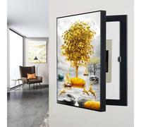 GUAWJRZDP Copri Cassaforte A Muro Copertura, Copertura Per Scatola Dei Fusibili A Parete Per Pannelli di Occultamento Degli Interruttori Interni Ed Esterni Della Casa(Black 7,50x70cm/19.7x27.6in)