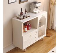 GUAWJRZDP Credenza con Contenitore, Credenza Cucina In Stile Rustico, Mobile Cucina con Anta A Strisce Arcuate, Per Tavolo Consolle da Soggiorno, Credenzas da Caffè(White,39.3x15.7x37.4in)