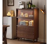 GUAWJRZDP Credenza, Credenza Cucina con Contenitore, Mobile Cucina con 2 Cassetti E Ante In Vetro, Mobili Alti, Mobili Bar Per La Casa, Soggiorno(2-tier 60cm/23.6'')