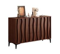 GUAWJRZDP Credenza, Credenza Cucina con Credenzas Scanalata, Mobile Cucina con Cassetti, Ripiano Regolabile, Mobili Bar In Stile Rustico, Tavolo Consolle Per mobile(Walnut,L150cm/59'')
