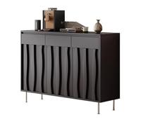 GUAWJRZDP Credenza Cucina, Credenza con Contenitore, Rustica Mobile Cucina con Ripiani Regolabili, Credenzas Per Ingresso con Tavolo da Buffet Per Sala da Pranzo(Black,55.1x15.7x37.4in)