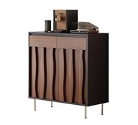 GUAWJRZDP Credenza Cucina, Credenza con Contenitore, Rustica Mobile Cucina con Ripiani Regolabili, Credenzas Per Ingresso con Tavolo da Buffet Per Sala da Pranzo(Brown+black,31.4x15.7x37.4in)