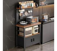 GUAWJRZDP Credenza Cucina, Mobile Cucina, Credenza Per Dispensa da Cucinas, Credenzas In Metallo, Scaffale con Pannello Forato, Credenzas Nera(60x40x148cm/23.6x15.7x58.2'')