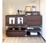 GUAWJRZDP Credenza Cucina Retrò, Mobile Cucina con Contenitore, Credenza Buffet con Ripiano Regolabile, Scaffale Portaoggetti da Cucina Per Ingresso, Soggiorno(165x41x90cm/64.9x16.1x35.4in)