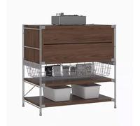GUAWJRZDP Credenza Cucina Retrò, Mobile Cucina con Contenitore, Credenza Buffet con Ripiano Regolabile, Scaffale Portaoggetti da Cucina Per Ingresso, Soggiorno(63.5x41x90cm/25x16.1x35.4'')