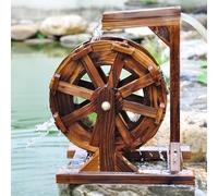 GUAWJRZDP Fontana d'Acqua in Legno, Fontana con Ruota Idraulica, Fontana con Ruota Idraulica da Esterno, Fontana con Ruota A Cascata in Legno per Esterni, Rustica d'Epoca(Diameter 60cm/23.6'')