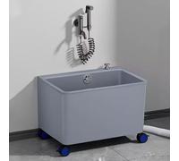 GUAWJRZDP Lavandino per Mocio Commerciale, Lavandino per Mocio da Pavimento, Lavello in Plastica con Ruote, Lavello di Servizio per Interni Ed Esterni, Lavello per Cucina(Gray,18.8x13.1x17.9in)