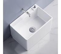 GUAWJRZDP Lavandino per Mocio Commerciale, Lavandino per Mocio, Lavello Indipendente con Rubinetto, Lavello di Servizio con Scarico a Pulsante, per Lavanderia, Bagno(47x33x40cm/18.5x12.9x15.7in)