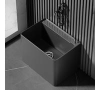 GUAWJRZDP Lavello per Mocio, Lavandino per Mocio in Ceramica, Lavello di Servizio Indipendente con Pulsante di Scarico, Lavabo per Mocio Commerciale(49x35x40cm/19.2x13.7x15.7in)