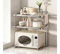 GUAWJRZDP Metallo Mensola Microonde, Supporto da Appoggio Per Microonde, Organizer da Cucina con Piano D'appoggio Rimovibile, Scaffale da Cucina Per Friggitrice(3-tier,L57cm/22.4'')