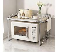 GUAWJRZDP Metallo Mensola Microonde, Supporto da Appoggio Per Microonde, Organizer da Cucina con Piano D'appoggio Rimovibile, Scaffale da Cucina Per Friggitrice(2-tier,L57cm/22.4'')