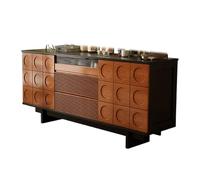 GUAWJRZDP Mobile Cucina Stile Fattoria, Credenza Cucina con Contenitore, Grandi Credenza Buffet, Tavolo da Bar In Legno Per Soggiorno, Cucina, Sala da Pranzo(Black+Brown 1)
