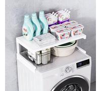 GUAWJRZDP Ripiano da Appoggio Per Lavatrice E Asciugatrice, Ripiano Estensibile Per Lavatrice E Asciugatrice, Supporto In Metallo Per Riporre Oggetti Sopra La Lavatrice E L'asciugatrice(White)