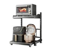 GUAWJRZDP Scaffale Per Microonde, Scaffali Organizer Regolabili Per Piano Cucina, Ripiano Salvaspazio da Posizionare Sopra Il Microonde Per L'organizzazione Della Cucina(2-tier,L 51cm/20'')