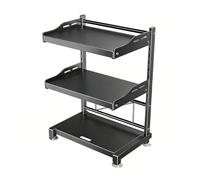GUAWJRZDP Scaffale Per Microonde, Scaffali Organizer Regolabili Per Piano Cucina, Ripiano Salvaspazio da Posizionare Sopra Il Microonde Per L'organizzazione Della Cucina(3-tier,L 41cm/16.1'')