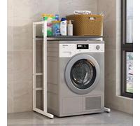 GUAWJRZDP Scaffale Portaoggetti Per Lavatrice E Asciugatrice, Supporto Impilabile Per Lavatrice E Asciugatrice, Ripiani Sopra Lavatrice E Asciugatrice con Ripiano Regolabile(White+Gray)