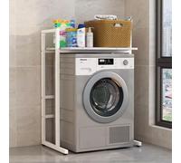 GUAWJRZDP Scaffale Portaoggetti Per Lavatrice E Asciugatrice, Supporto Impilabile Per Lavatrice E Asciugatrice, Ripiani Sopra Lavatrice E Asciugatrice con Ripiano Regolabile(White 1)