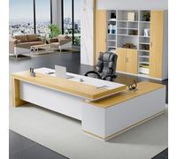 GUAWJRZDP Scrivania Direzionale con Mobile Contenitore, Scrivania Moderna | Grande postazione di lavoro manageriale for uffici domestici,scrivania resistente, gestione cavi(Color A-left,220CM/86.6IN)